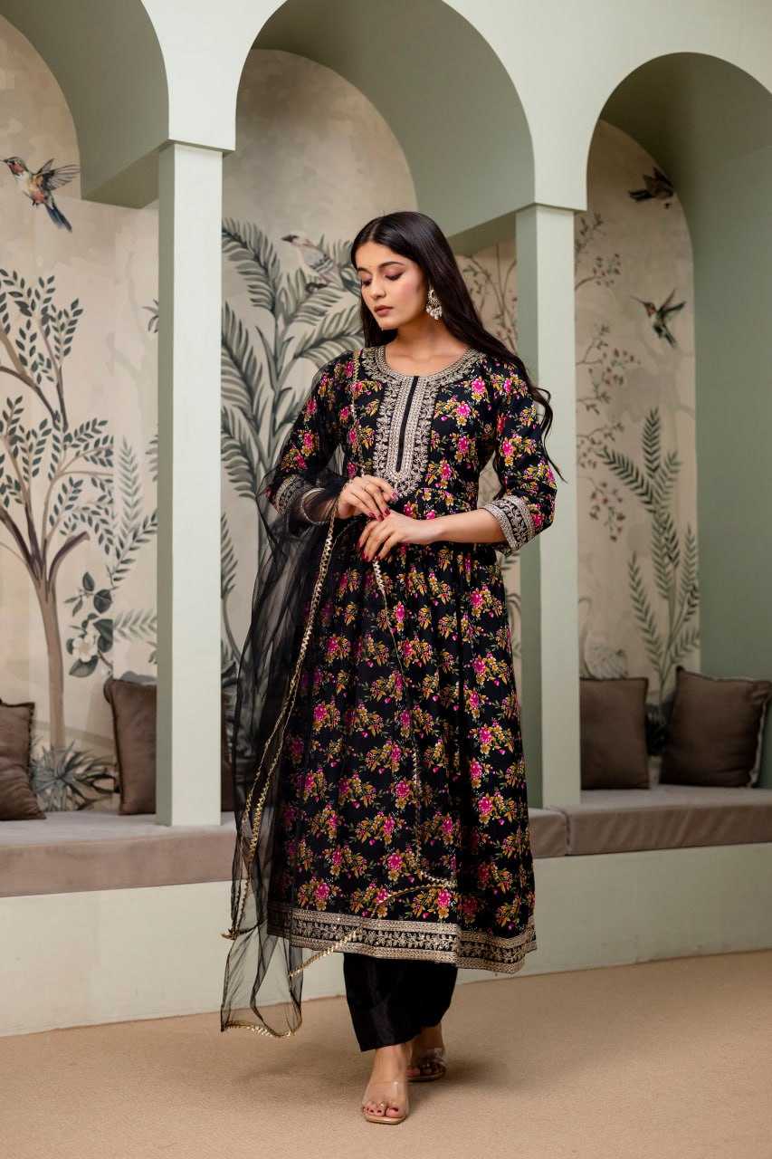 Ynf Crepe Silk KESH642 JANIKA Suits & Dresses Wholesale Embroidered Dresses Silk Dresses Anarkali Dresses Manufacturer- Kapda Export