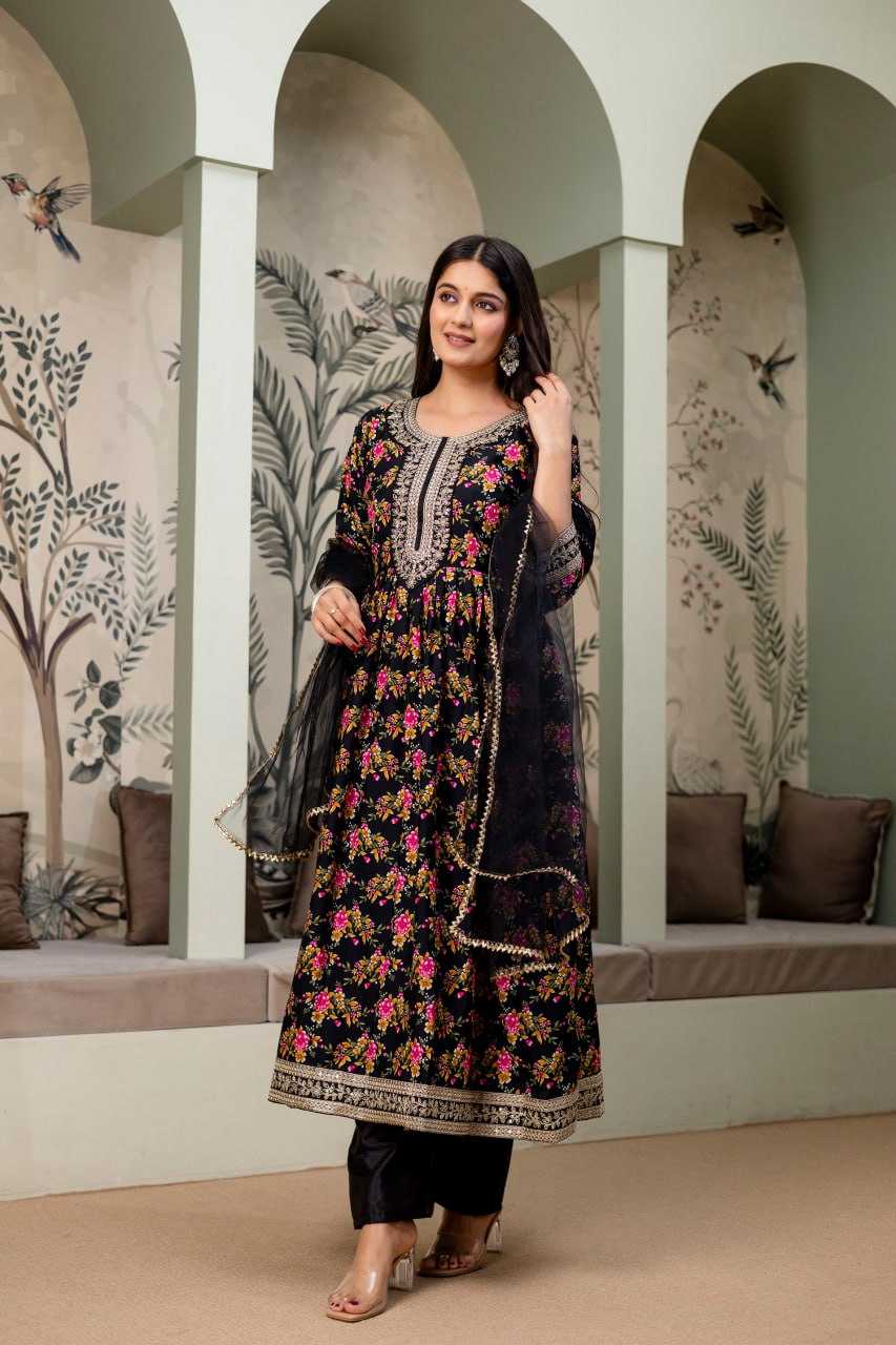 Ynf Crepe Silk KESH642 JANIKA Suits & Dresses Wholesale Embroidered Dresses Silk Dresses Anarkali Dresses Manufacturer- Kapda Export