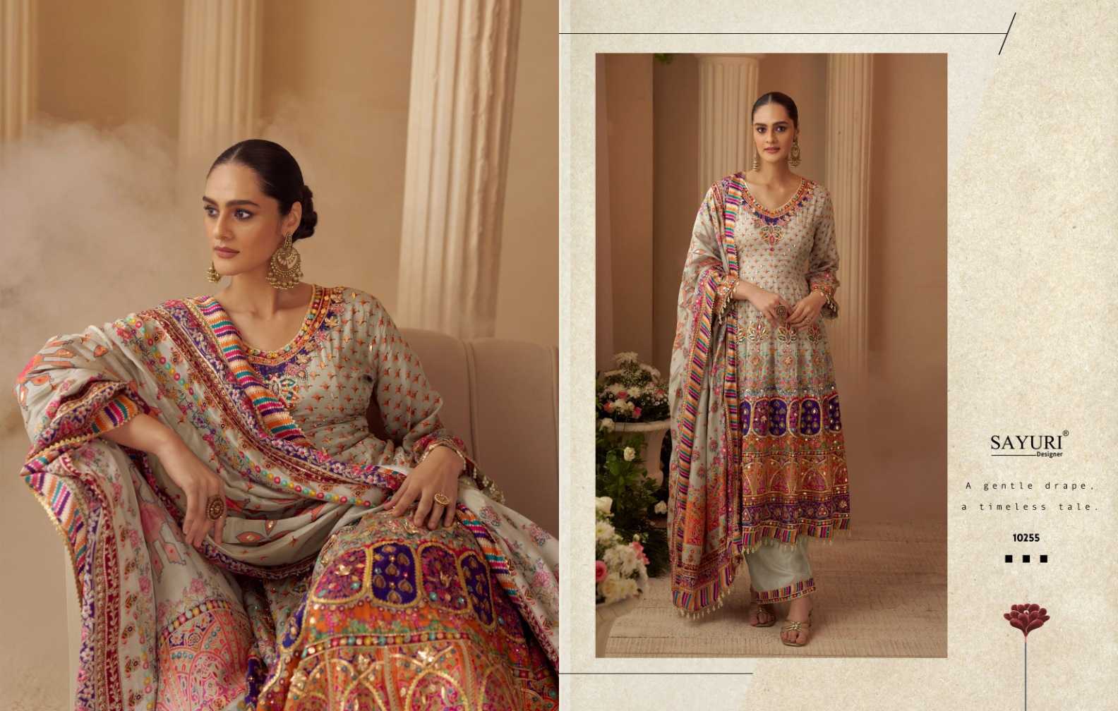 Ynf Crepe Silk KESH709 SAYURI SARTHI 10255 Kurti Wholesale Festive Kurtis Ethnic Kurtis Long Kurtis Manufacturer- Kapda Export