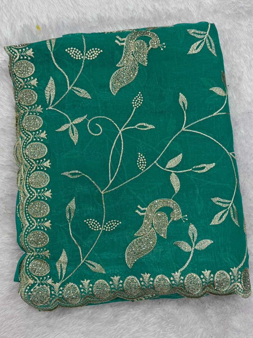 Ynf Crunchi KESH114 3847 Sarees Wholesale Embroidered Sarees Stone Work Saree Zari Border Sarees Manufacturer- Kapda Export