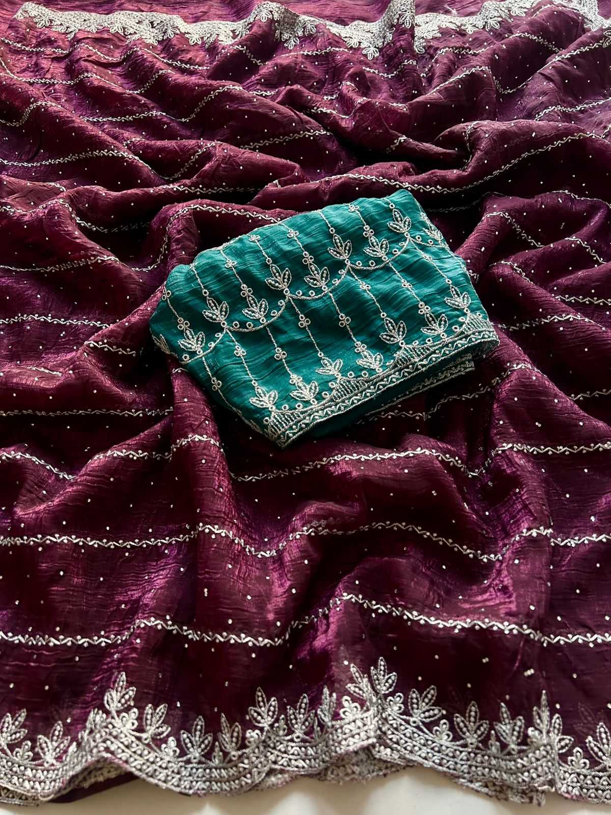 Ynf Crunchi KESH622 117 Sarees Festive Collections Wholesale Embroidered Sarees Swarovski Sarees Sarees With Blouse Manufacturer- Kapda Export