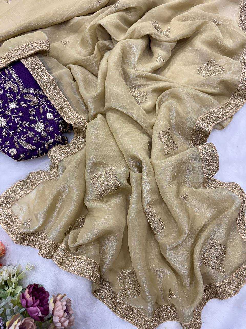Ynf Crunchi Silk KESH151 5552 Sarees Silk Sarees Wholesale Designer Sarees Party Wear Sarees Sequins Work Saree Manufacturer- Kapda Export