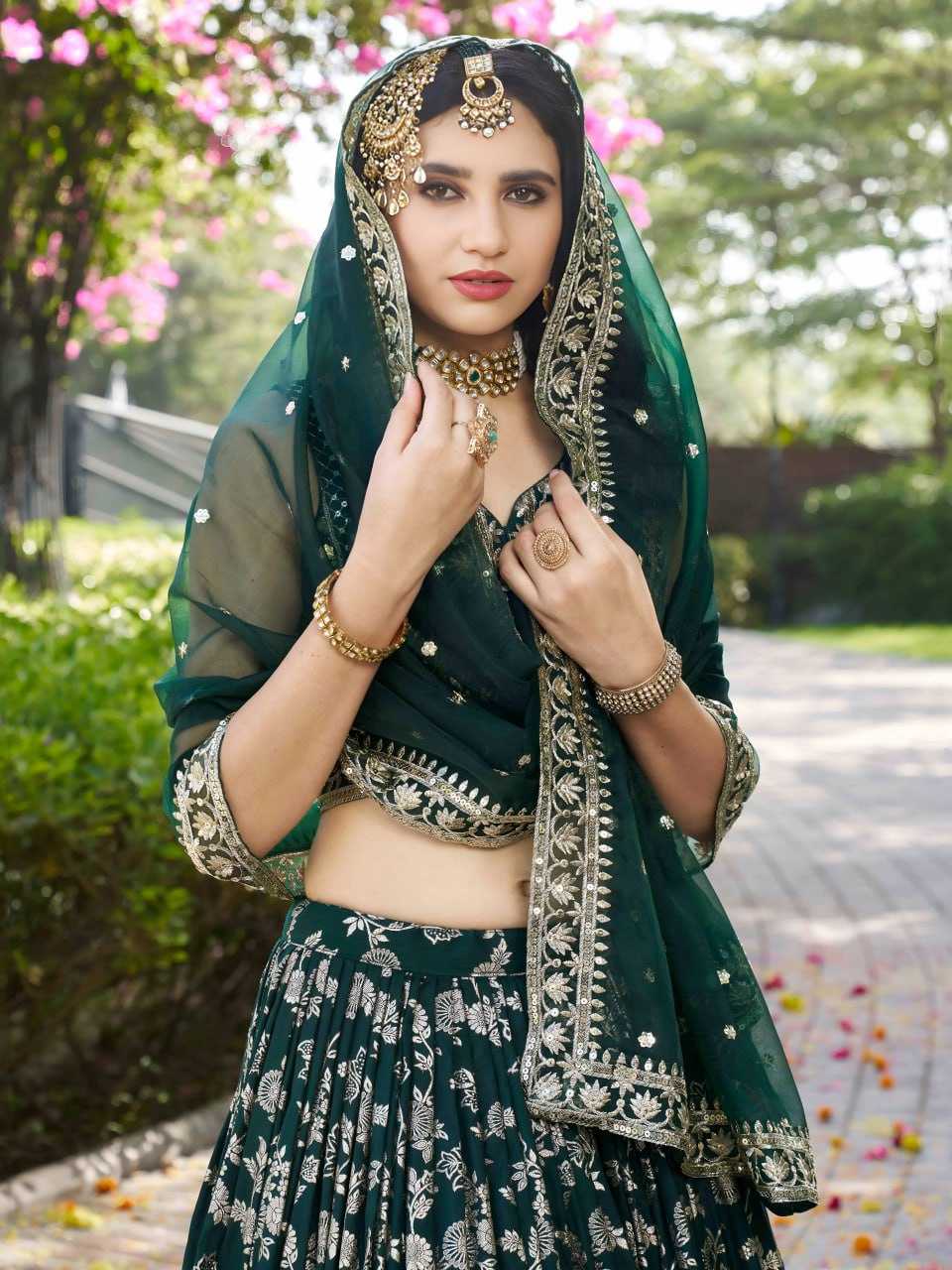 Ynf Dola Silk KESH638 7100 Lehengas Wholesale Silk Lehenga Designer Lehenga Choli Green Lehenga Manufacturer- Kapda Export