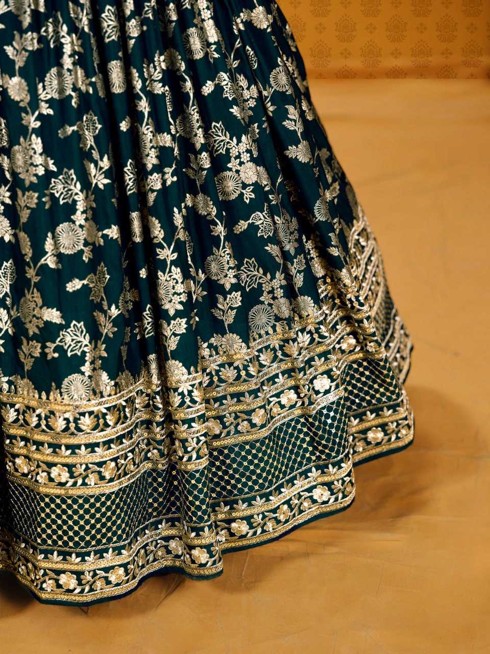 Ynf Dola Silk KESH638 7100 Lehengas Wholesale Silk Lehenga Designer Lehenga Choli Green Lehenga Manufacturer- Kapda Export