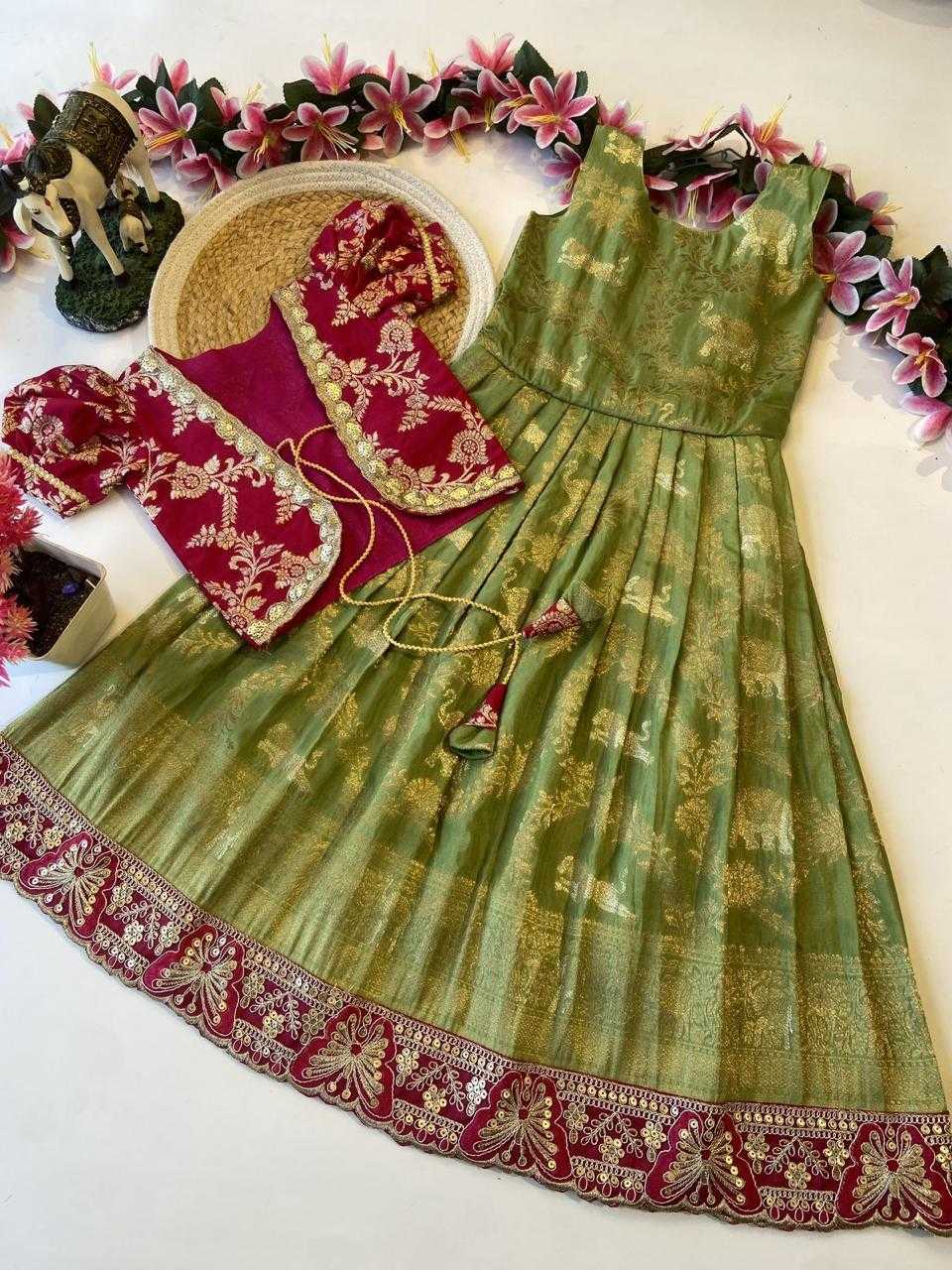 Ynf Dola Silk RIN235 MORTIS Kids Wear Wholesale Kids Gown Kids Ethnic Wear Kids Ethnic Gowns Manufacturer- Kapda Export