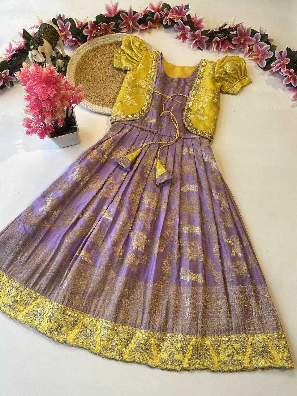 Ynf Dola Silk RIN235 MORTIS Kids Wear Wholesale Kids Gown Kids Ethnic Wear Kids Ethnic Gowns Manufacturer- Kapda Export