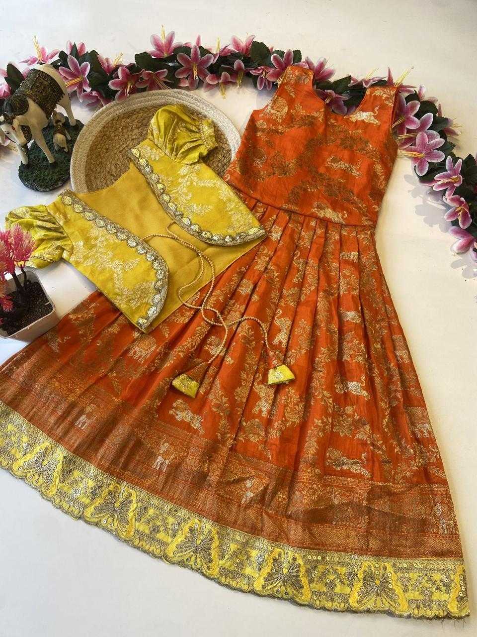 Ynf Dola Silk RIN235 MORTIS Kids Wear Wholesale Kids Gown Kids Ethnic Wear Kids Ethnic Gowns Manufacturer- Kapda Export