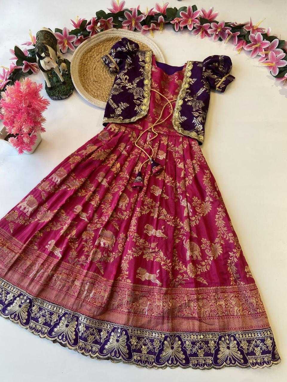 Ynf Dola Silk RIN235 MORTIS Kids Wear Wholesale Kids Gown Kids Ethnic Wear Kids Ethnic Gowns Manufacturer- Kapda Export