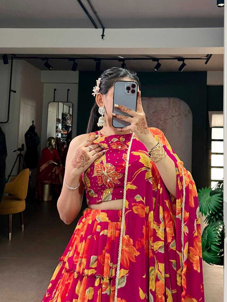 Ynf Fancy KESH134 1145 Lehengas Wholesale Fancy Lehenga Designer Lehenga Choli Floral Lehenga Manufacturer- Kapda Export