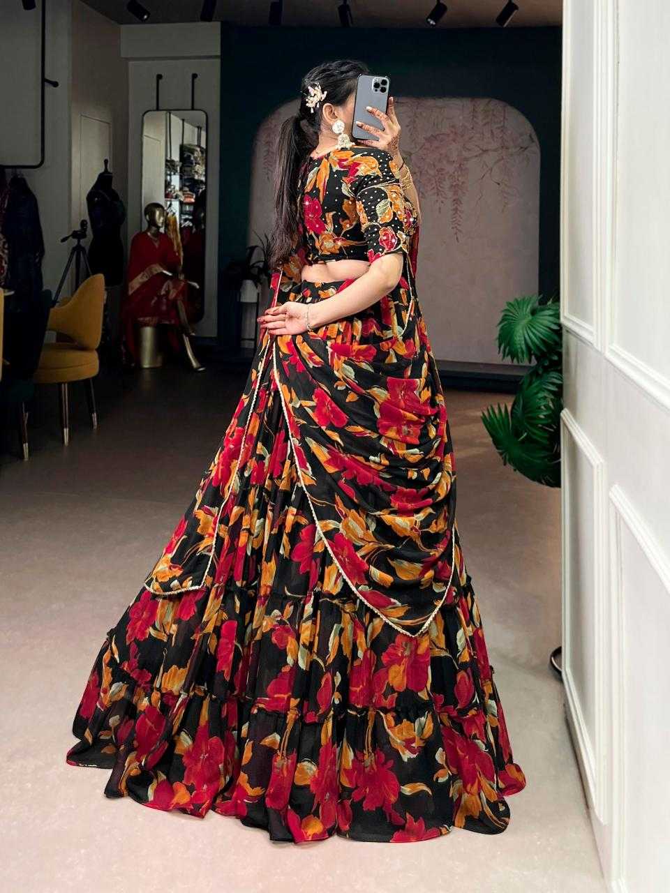 Ynf Fancy KESH134 1145 Lehengas Wholesale Fancy Lehenga Designer Lehenga Choli Floral Lehenga Manufacturer- Kapda Export