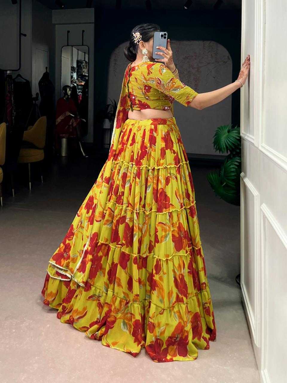 Ynf Fancy KESH134 1145 Lehengas Wholesale Fancy Lehenga Designer Lehenga Choli Floral Lehenga Manufacturer- Kapda Export