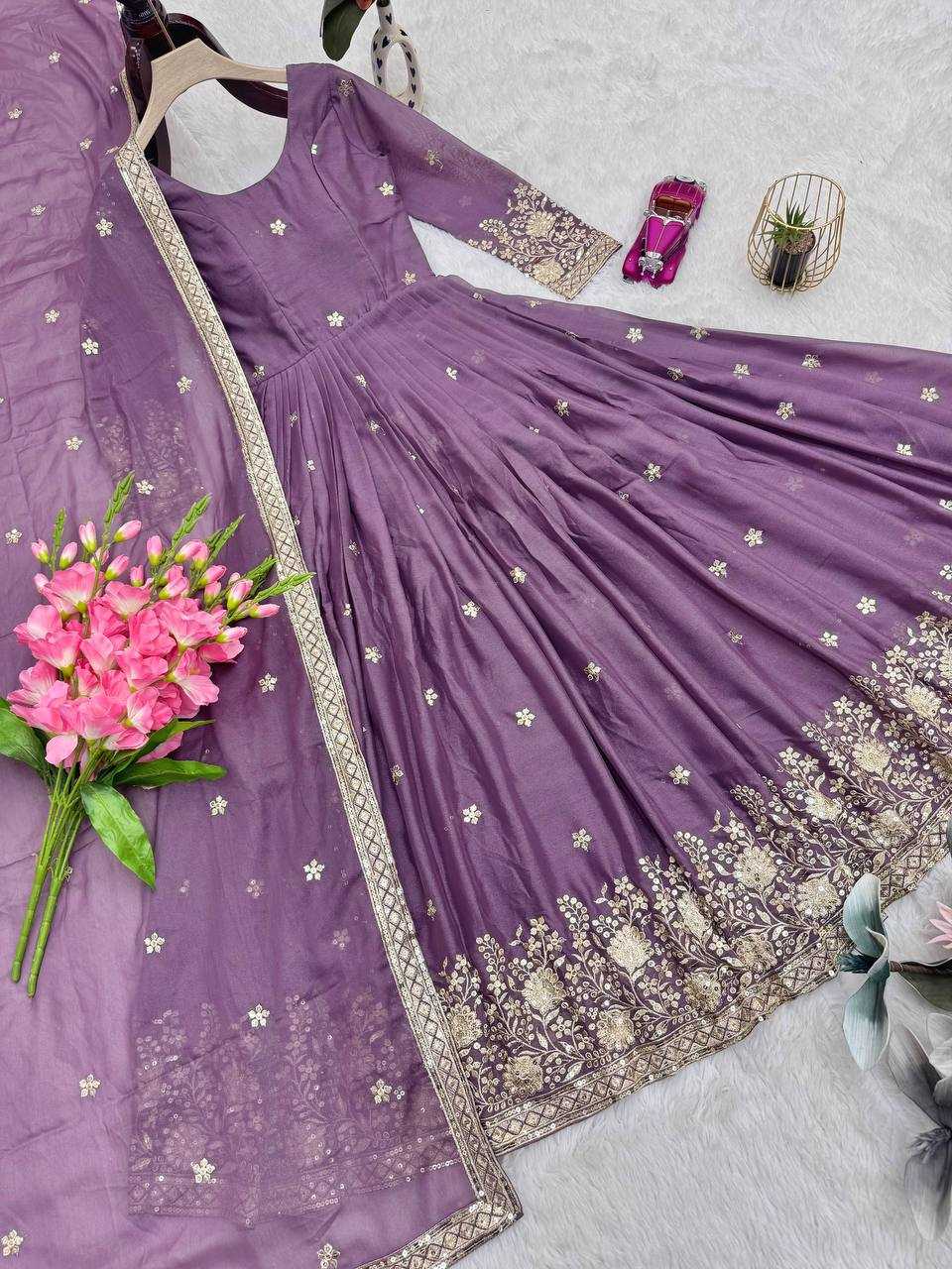 Ynf Fancy KESH490 694 Gowns Wholesale Anarkali Gown Embroidered Gown Party Wear Gowns Manufacturer- Kapda Export