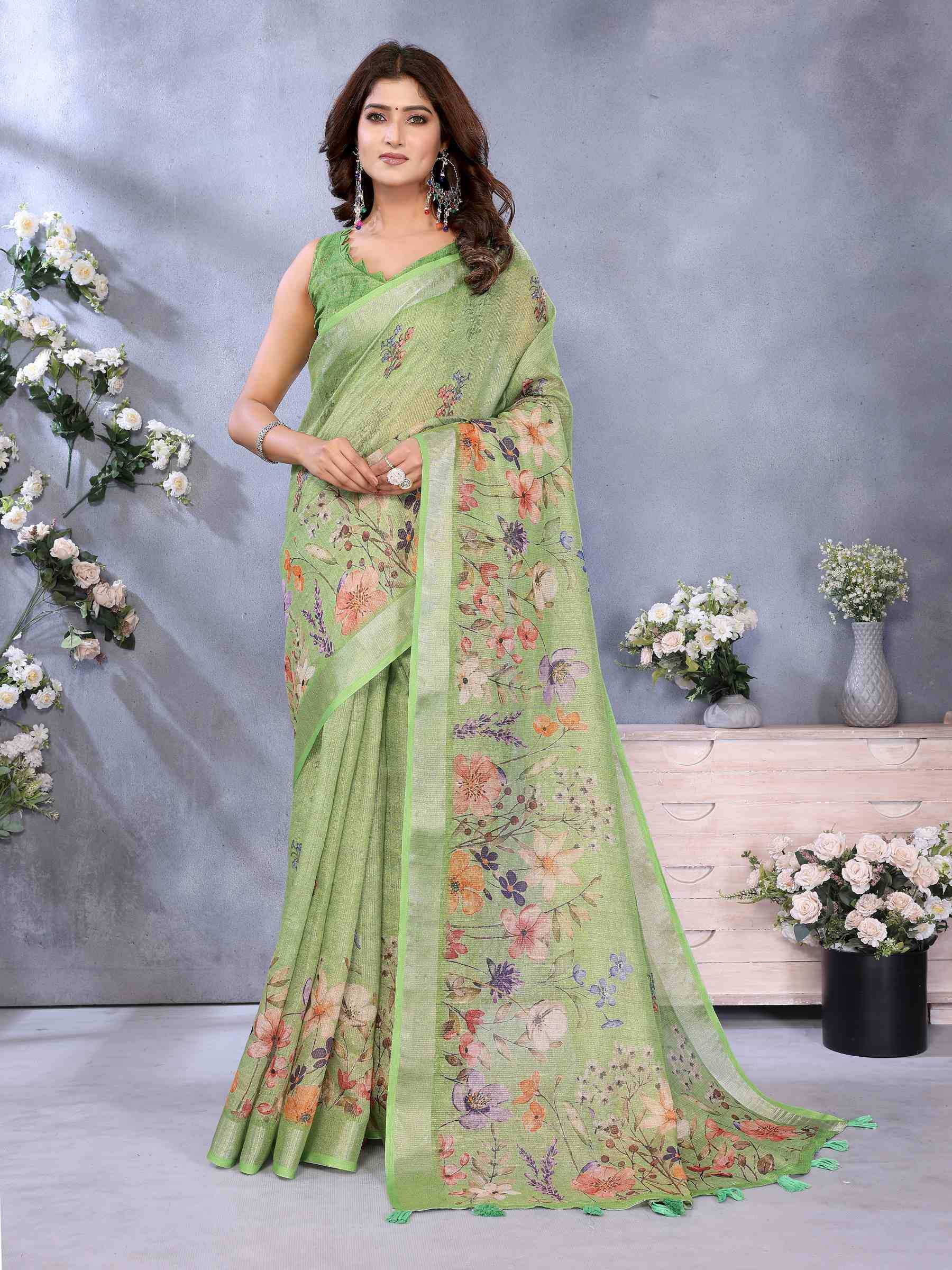 Ynf Fancy KESH553 412 Sarees Wholesale Festive Sarees Casual Sarees Green Sarees Manufacturer- Kapda Export