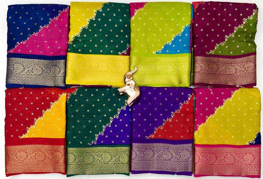Ynf Fancy KESH695 Lahriya Sarees Wholesale Designer Sarees Leheriya Sarees Zari Sarees Manufacturer- Kapda Export