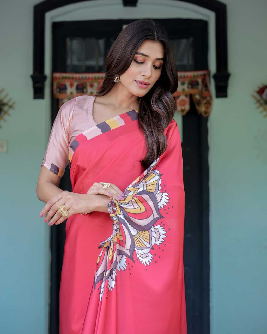 Ynf Fancy KESH719 125 Sarees Wholesale Designer Sarees Floral Sarees Ruffle Sarees Manufacturer- Kapda Export