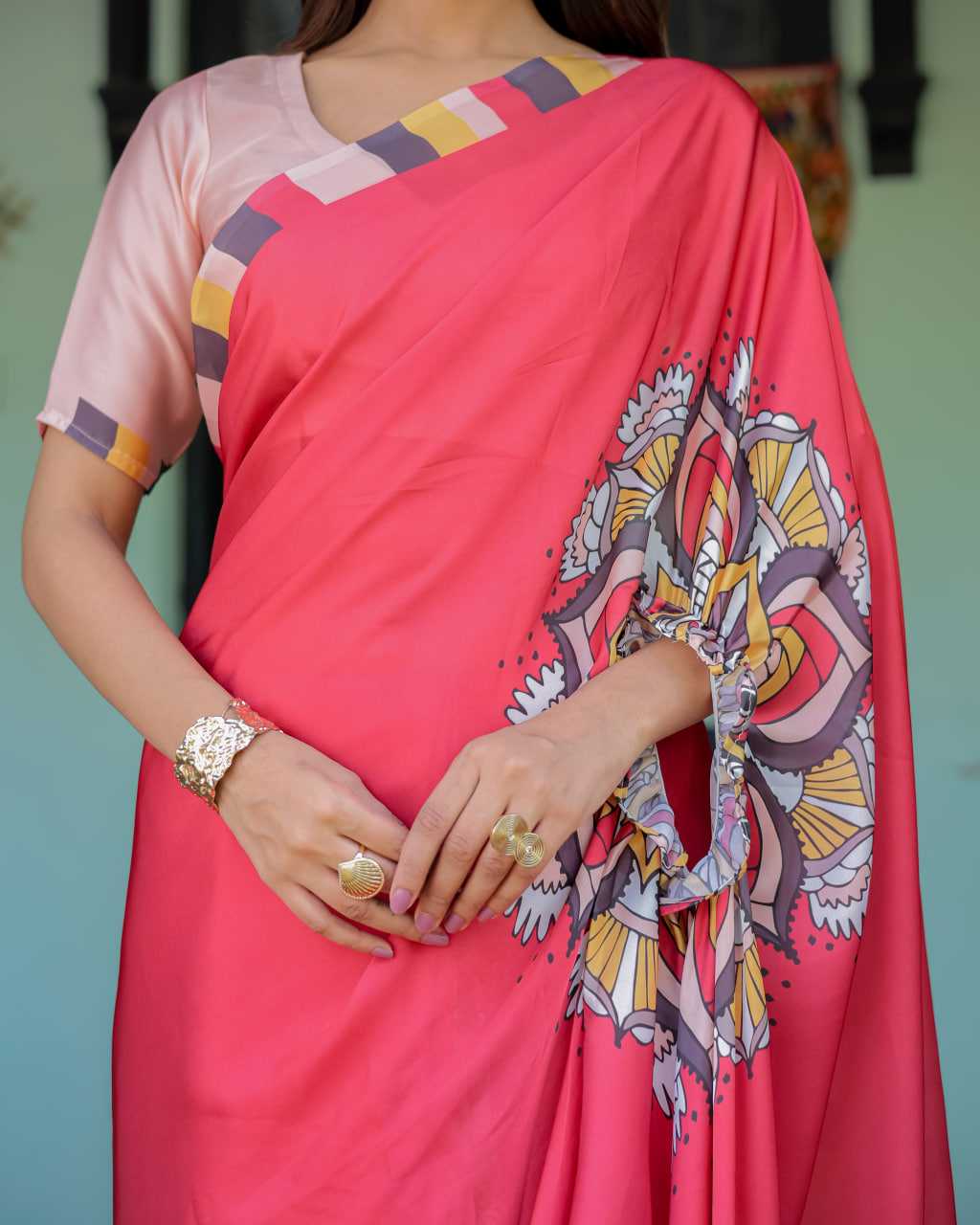 Ynf Fancy KESH719 125 Sarees Wholesale Designer Sarees Floral Sarees Ruffle Sarees Manufacturer- Kapda Export