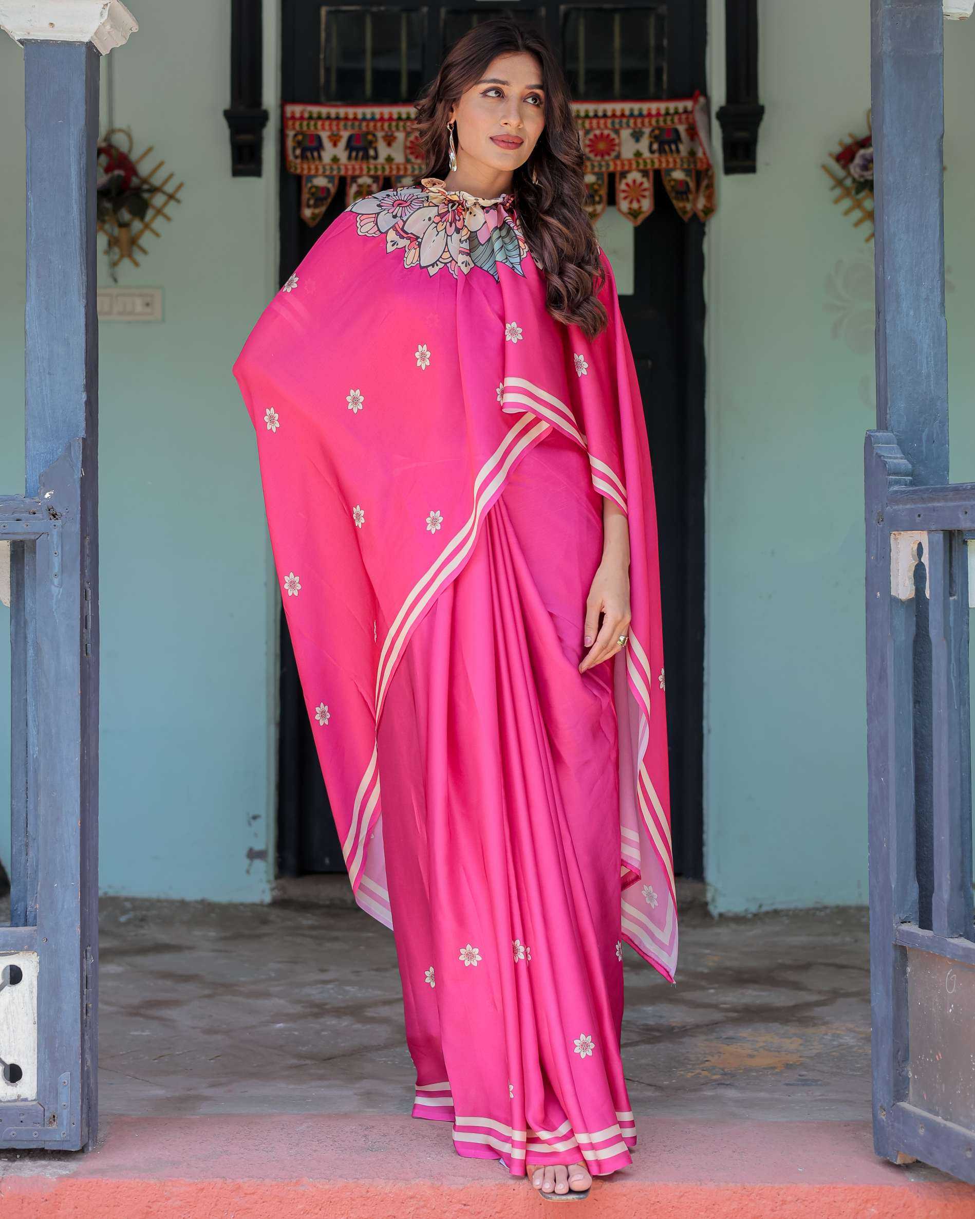 Ynf Fancy KESH719 144 Sarees Wholesale Traditional Sarees Festive Sarees Pink Sarees Manufacturer- Kapda Export