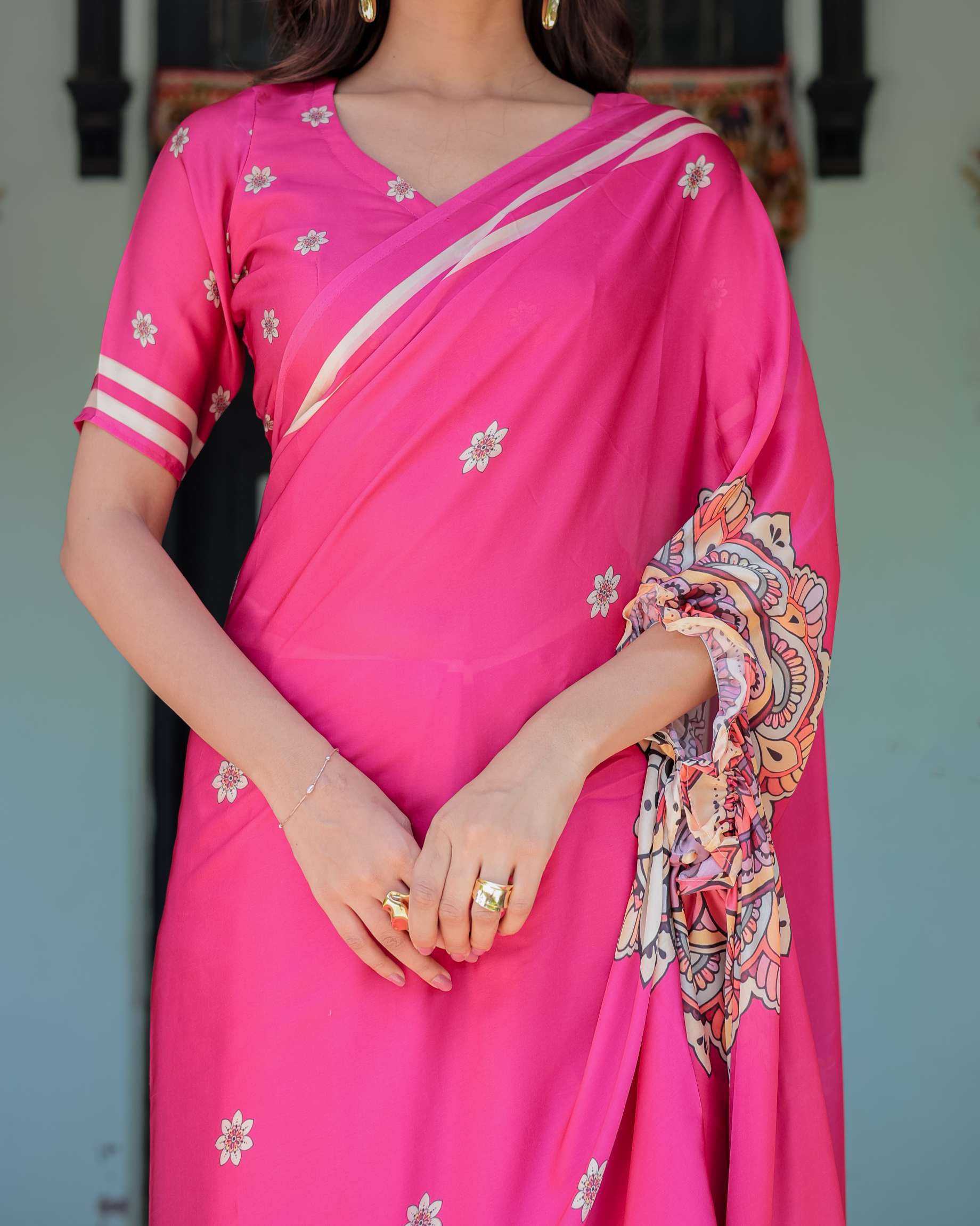 Ynf Fancy KESH719 144 Sarees Wholesale Traditional Sarees Festive Sarees Pink Sarees Manufacturer- Kapda Export