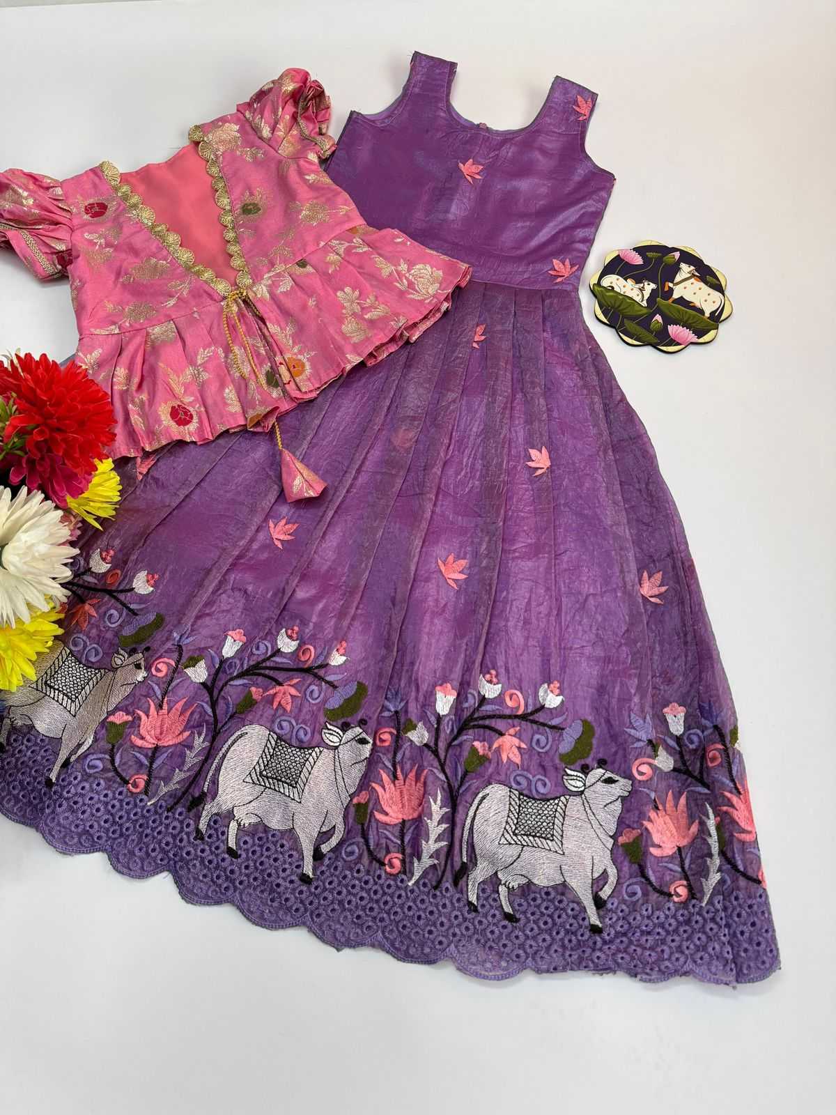 Ynf Fancy RIN235 nylon Dola Kids Wear Wholesale Kids Gown Kids Designer Frock Kids Festive Wear Manufacturer- Kapda Export