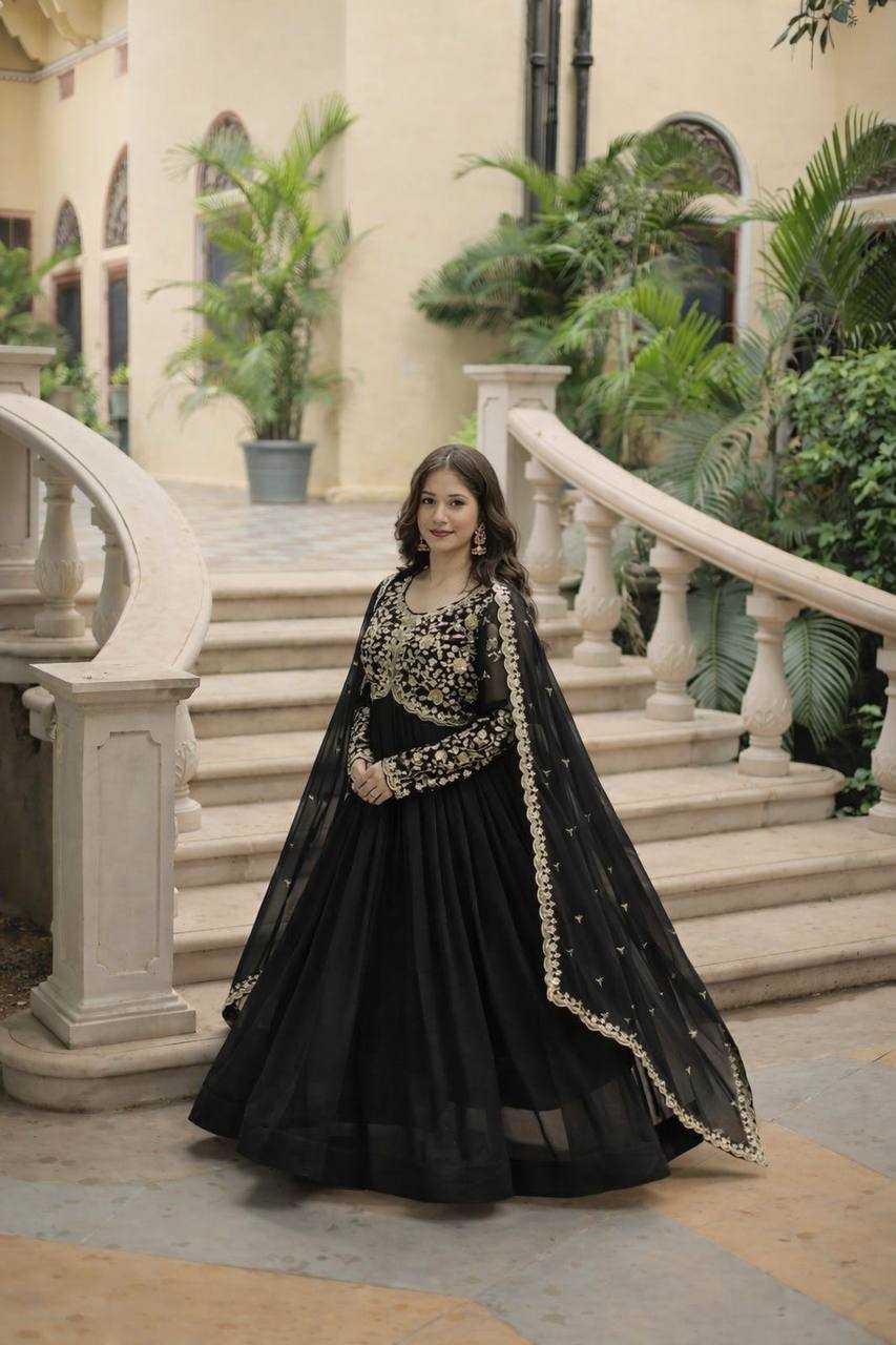 Ynf Faux Blooming KESH175 3095 Gowns Wholesale Evening Gowns Party Wear Gowns Designer Gowns Manufacturer- Kapda Export