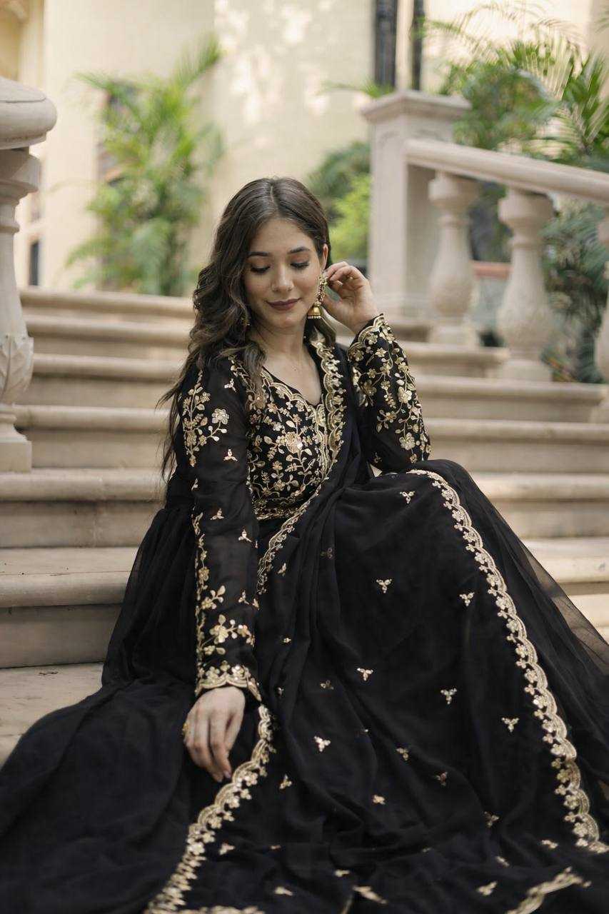 Ynf Faux Blooming KESH175 3095 Gowns Wholesale Evening Gowns Party Wear Gowns Designer Gowns Manufacturer- Kapda Export