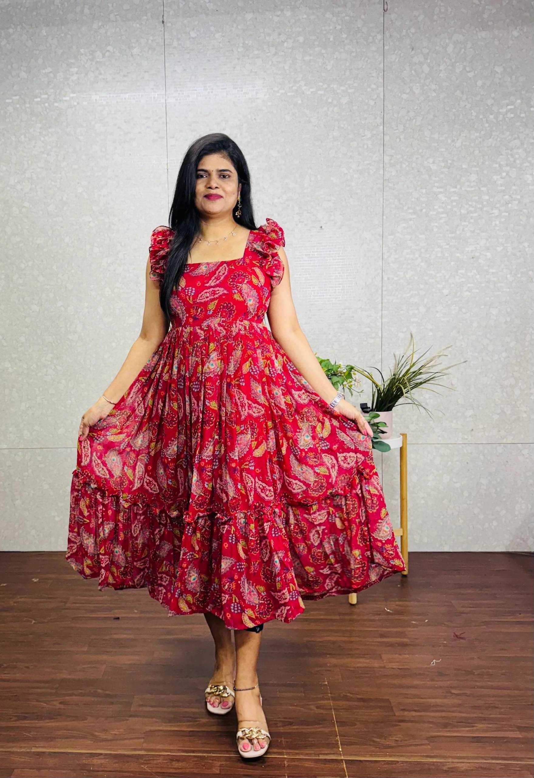 Ynf Faux Georgette KESH210 2496 Suits & Dresses Wholesale Maxi Dresses Party Wear Dresses Printed Dresses Manufacturer- Kapda Export