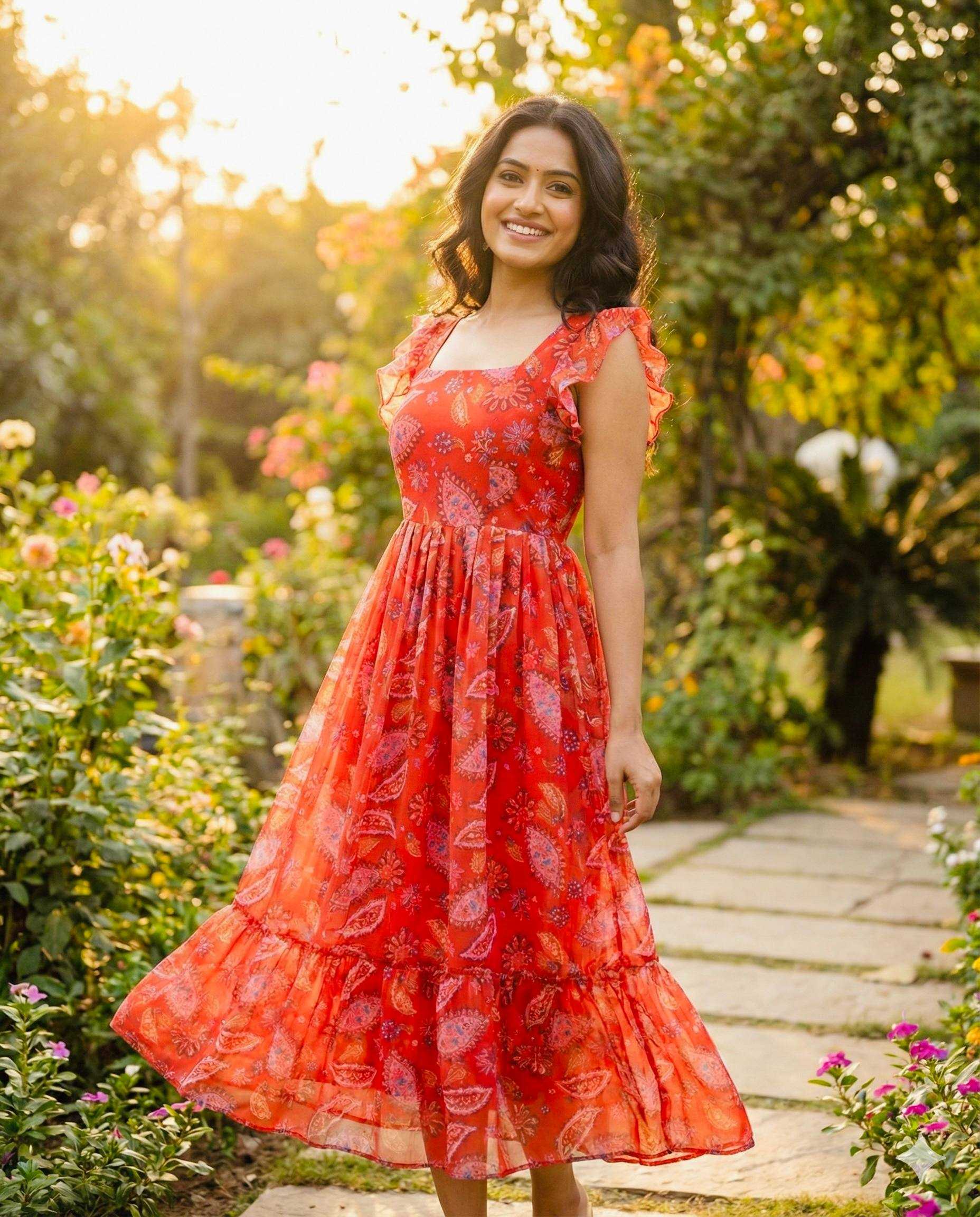 Ynf Faux Georgette KESH210 2496 Suits & Dresses Wholesale Maxi Dresses Party Wear Dresses Printed Dresses Manufacturer- Kapda Export