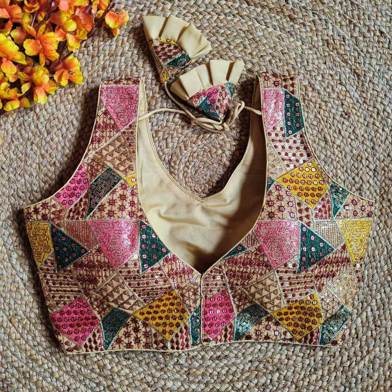 Ynf Faux Georgette KESH411 anjana Readymade Blouses Wholesale Sequence Embroidery Blouse Designer Blouse Party Wear Blouse Manufacturer- Kapda Export