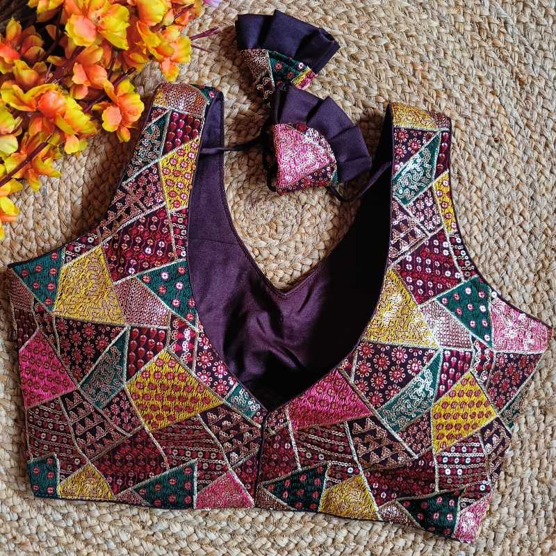 Ynf Faux Georgette KESH411 anjana Readymade Blouses Wholesale Sequence Embroidery Blouse Designer Blouse Party Wear Blouse Manufacturer- Kapda Export