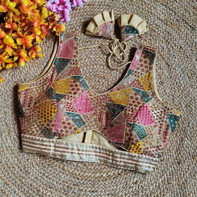 Ynf Faux Georgette KESH411 anjana Readymade Blouses Wholesale Sequence Embroidery Blouse Designer Blouse Party Wear Blouse Manufacturer- Kapda Export