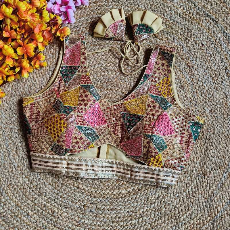 Ynf Faux Georgette KESH411 anjana Readymade Blouses Wholesale Sequence Embroidery Blouse Designer Blouse Party Wear Blouse Manufacturer- Kapda Export