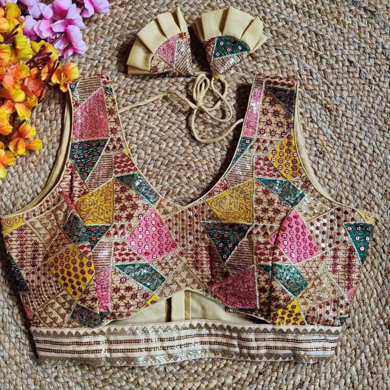 Ynf Faux Georgette KESH411 anjana Readymade Blouses Wholesale Sequence Embroidery Blouse Designer Blouse Party Wear Blouse Manufacturer- Kapda Export