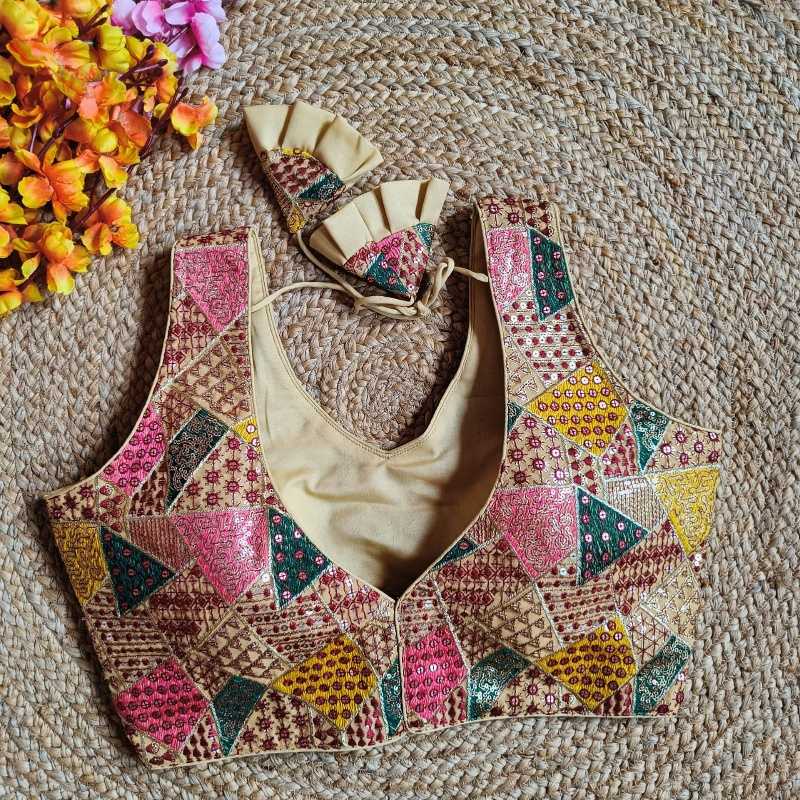 Ynf Faux Georgette KESH411 anjana Readymade Blouses Wholesale Sequence Embroidery Blouse Designer Blouse Party Wear Blouse Manufacturer- Kapda Export