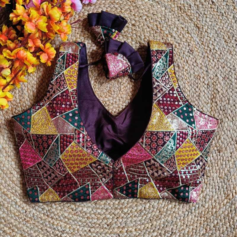 Ynf Faux Georgette KESH411 anjana Readymade Blouses Wholesale Sequence Embroidery Blouse Designer Blouse Party Wear Blouse Manufacturer- Kapda Export