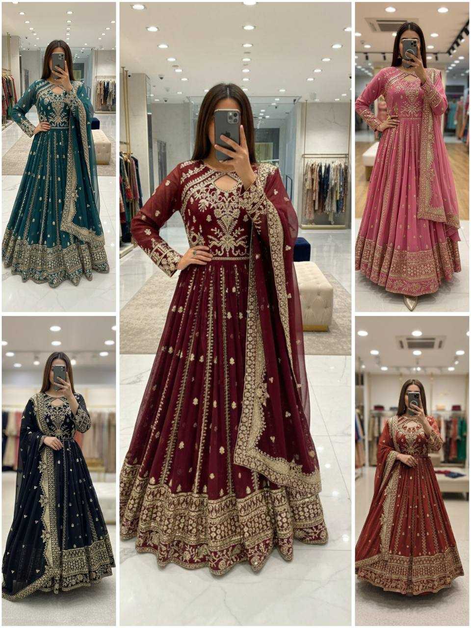 Ynf Faux Georgette KESH506 8028 Gowns Wholesale Wedding Gown Party Wear Gowns Reception Gowns Manufacturer- Kapda Export