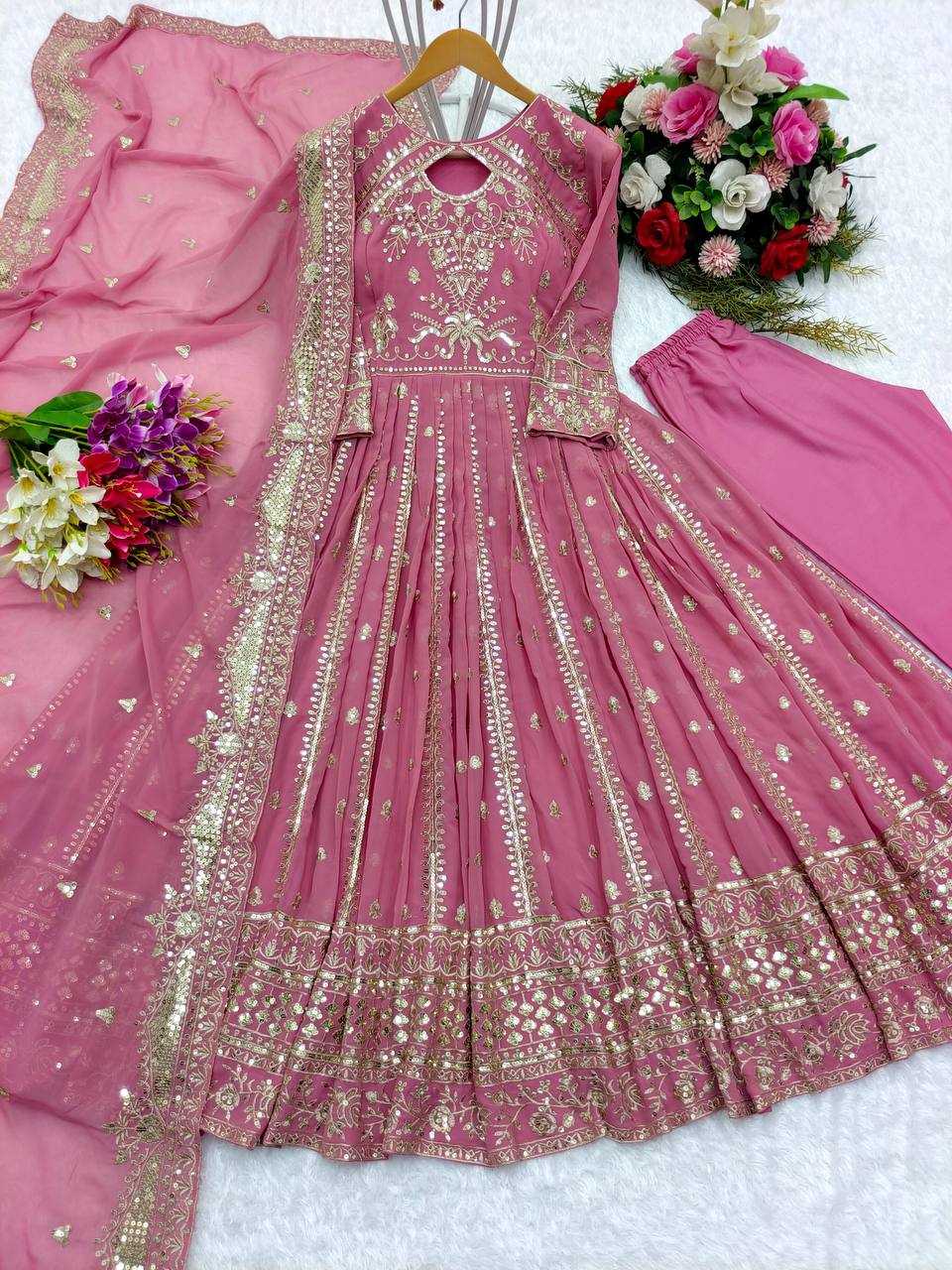 Ynf Faux Georgette KESH506 8028 Gowns Wholesale Wedding Gown Party Wear Gowns Reception Gowns Manufacturer- Kapda Export