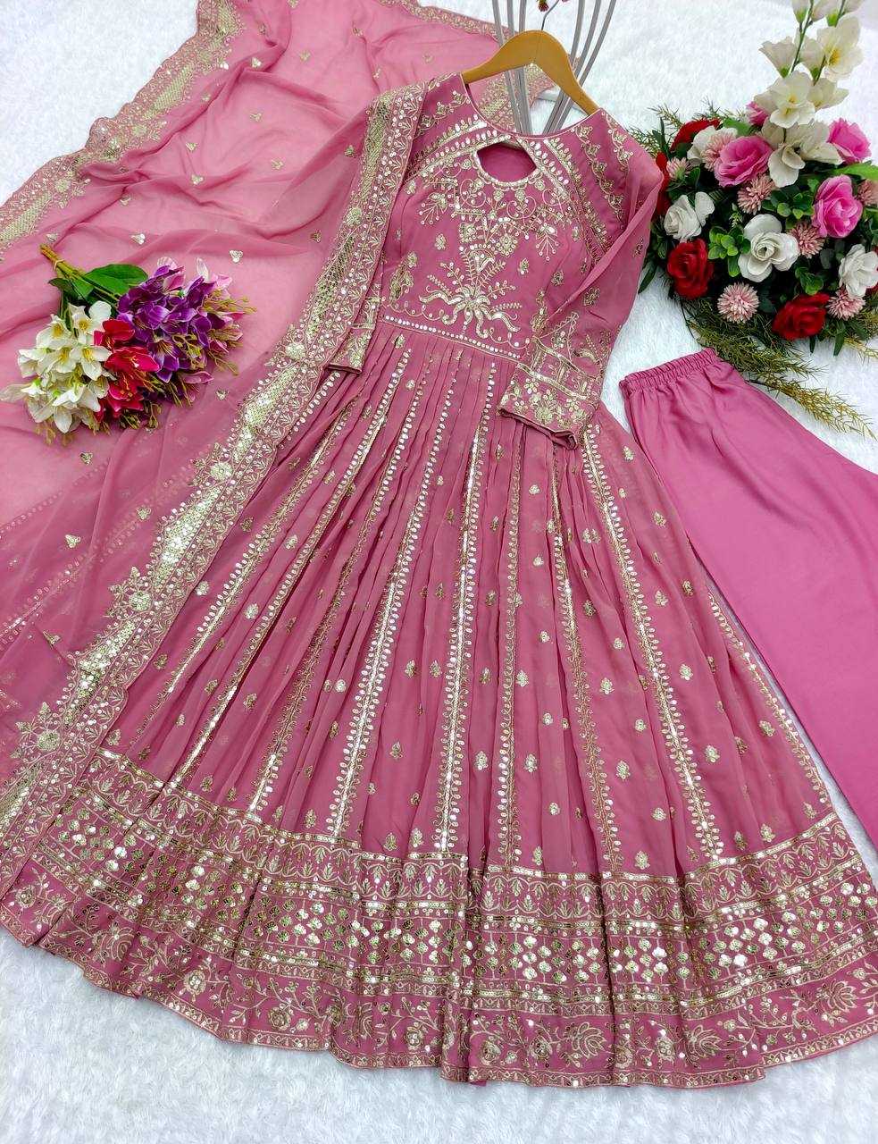 Ynf Faux Georgette KESH506 8028 Gowns Wholesale Wedding Gown Party Wear Gowns Reception Gowns Manufacturer- Kapda Export