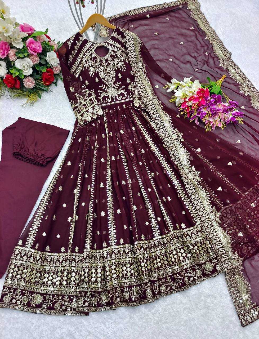 Ynf Faux Georgette KESH506 8028 Gowns Wholesale Wedding Gown Party Wear Gowns Reception Gowns Manufacturer- Kapda Export