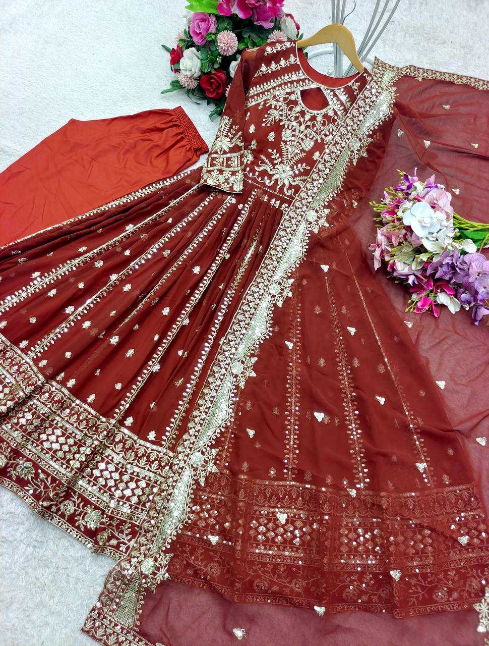 Ynf Faux Georgette KESH506 8028 Gowns Wholesale Wedding Gown Party Wear Gowns Reception Gowns Manufacturer- Kapda Export