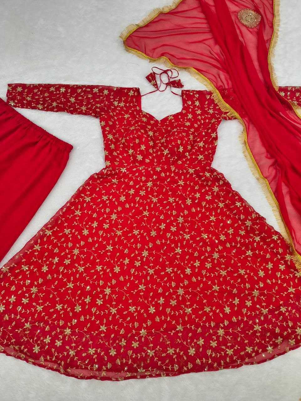 Ynf Faux Georgette KESH508 1104 Suits & Dresses Festive Collections Wholesale Embroidery Suits Georgette Suit Gown Dresses Manufacturer- Kapda Export