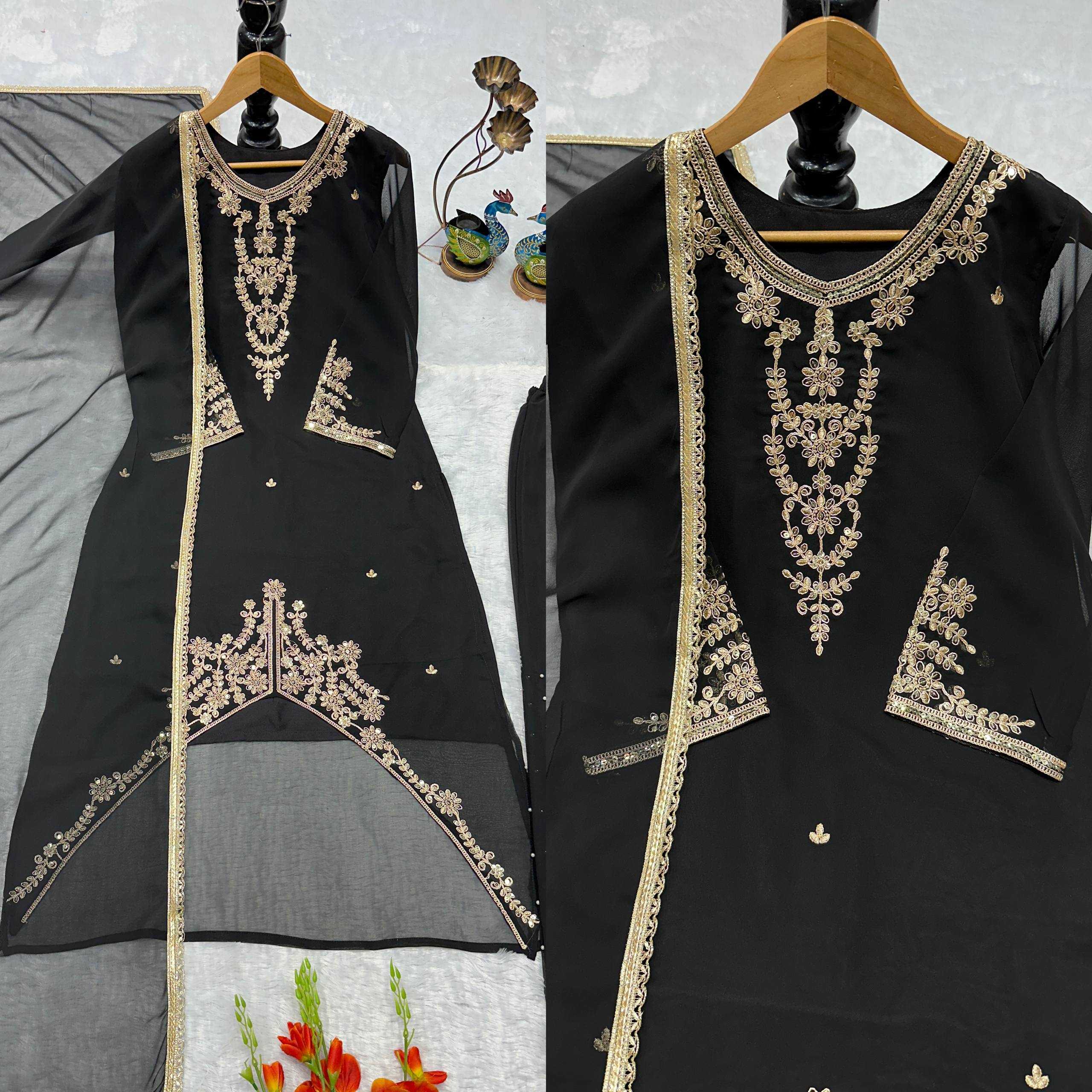 Ynf Faux Georgette KESH523 322 Kurti Wholesale Kurti Bottom With Dupatta Embroidered Kurtis Kurti With Palazzo Manufacturer- Kapda Export