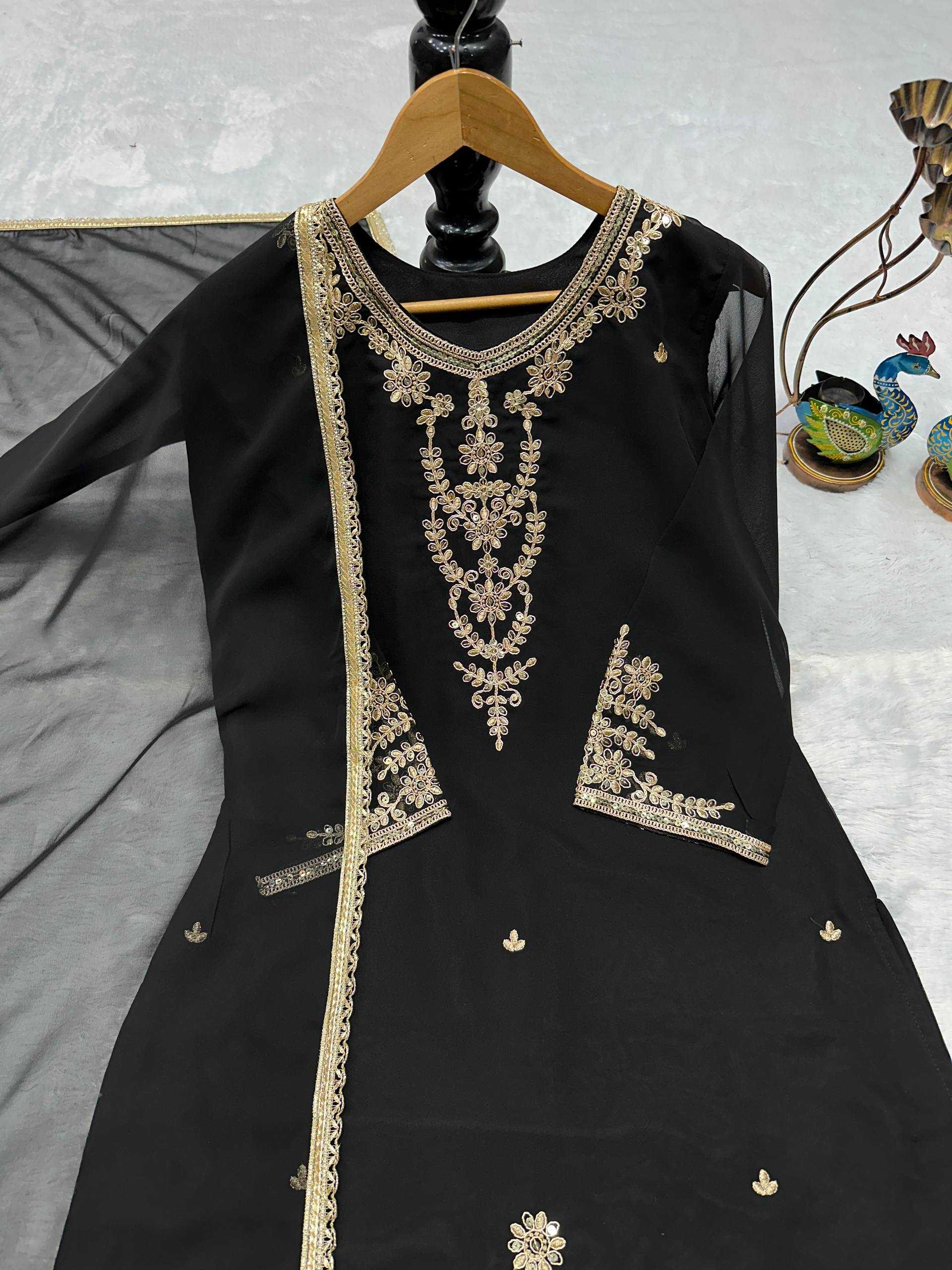 Ynf Faux Georgette KESH523 322 Kurti Wholesale Kurti Bottom With Dupatta Embroidered Kurtis Kurti With Palazzo Manufacturer- Kapda Export