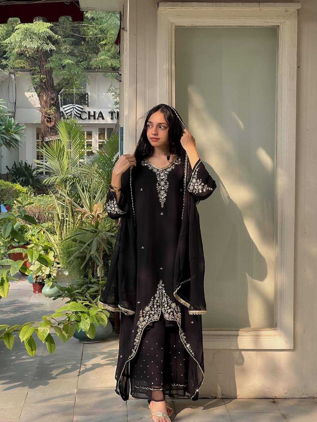 Ynf Faux Georgette KESH523 322 Kurti Wholesale Kurti Bottom With Dupatta Embroidered Kurtis Kurti With Palazzo Manufacturer- Kapda Export