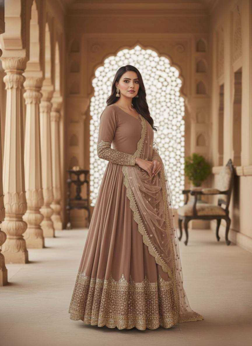 Ynf Faux Georgette KESH638 194 Gowns Wholesale Anarkali Gown Embroidered Gown Designer Gowns Manufacturer- Kapda Export