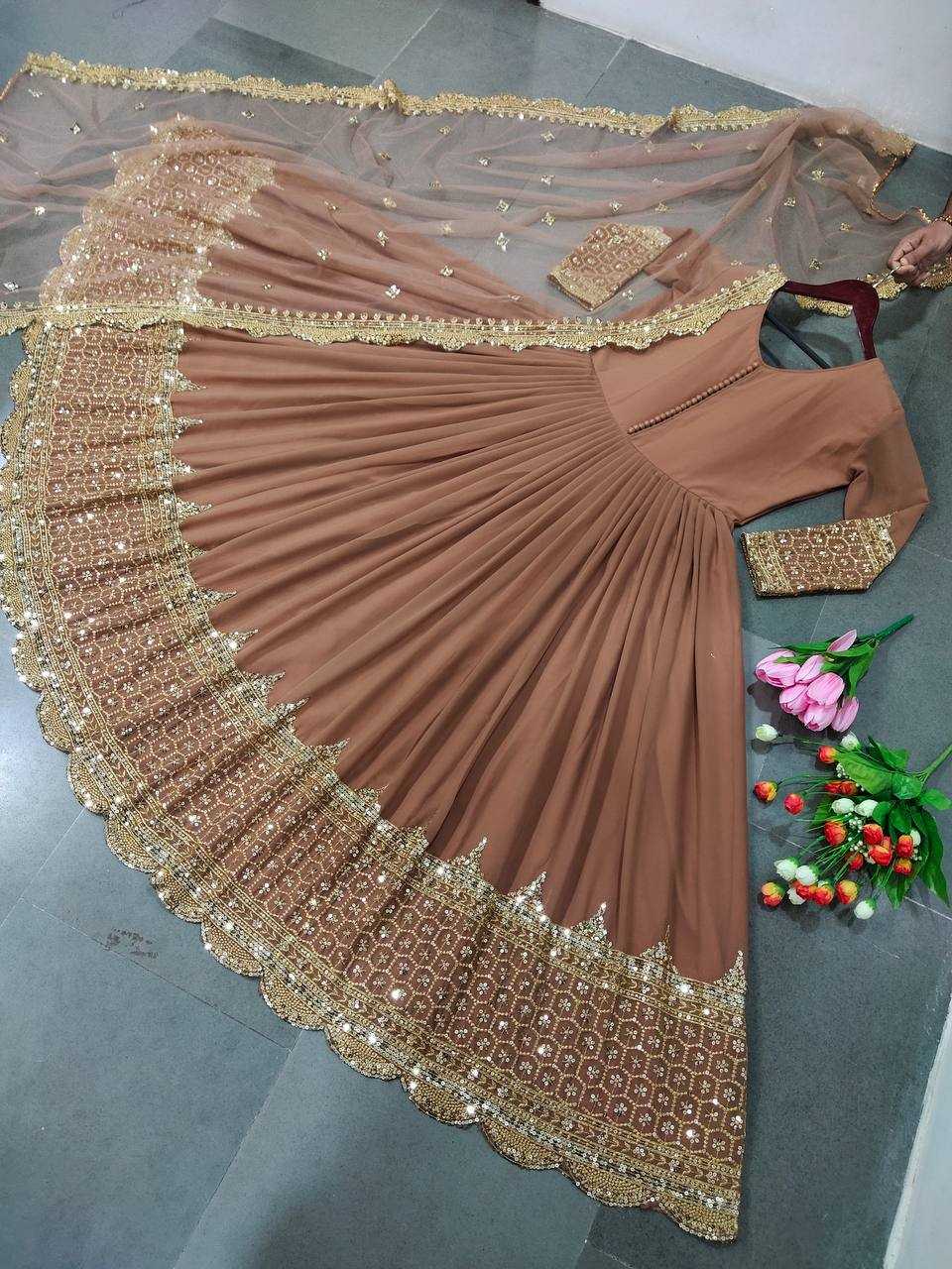 Ynf Faux Georgette KESH638 194 Gowns Wholesale Anarkali Gown Embroidered Gown Designer Gowns Manufacturer- Kapda Export