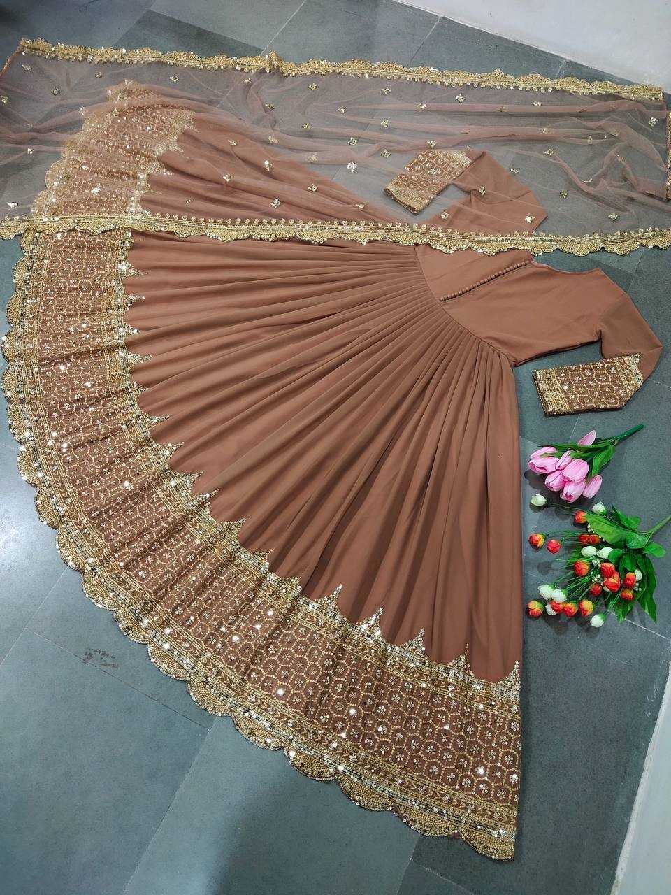 Ynf Faux Georgette KESH638 194 Gowns Wholesale Anarkali Gown Embroidered Gown Designer Gowns Manufacturer- Kapda Export