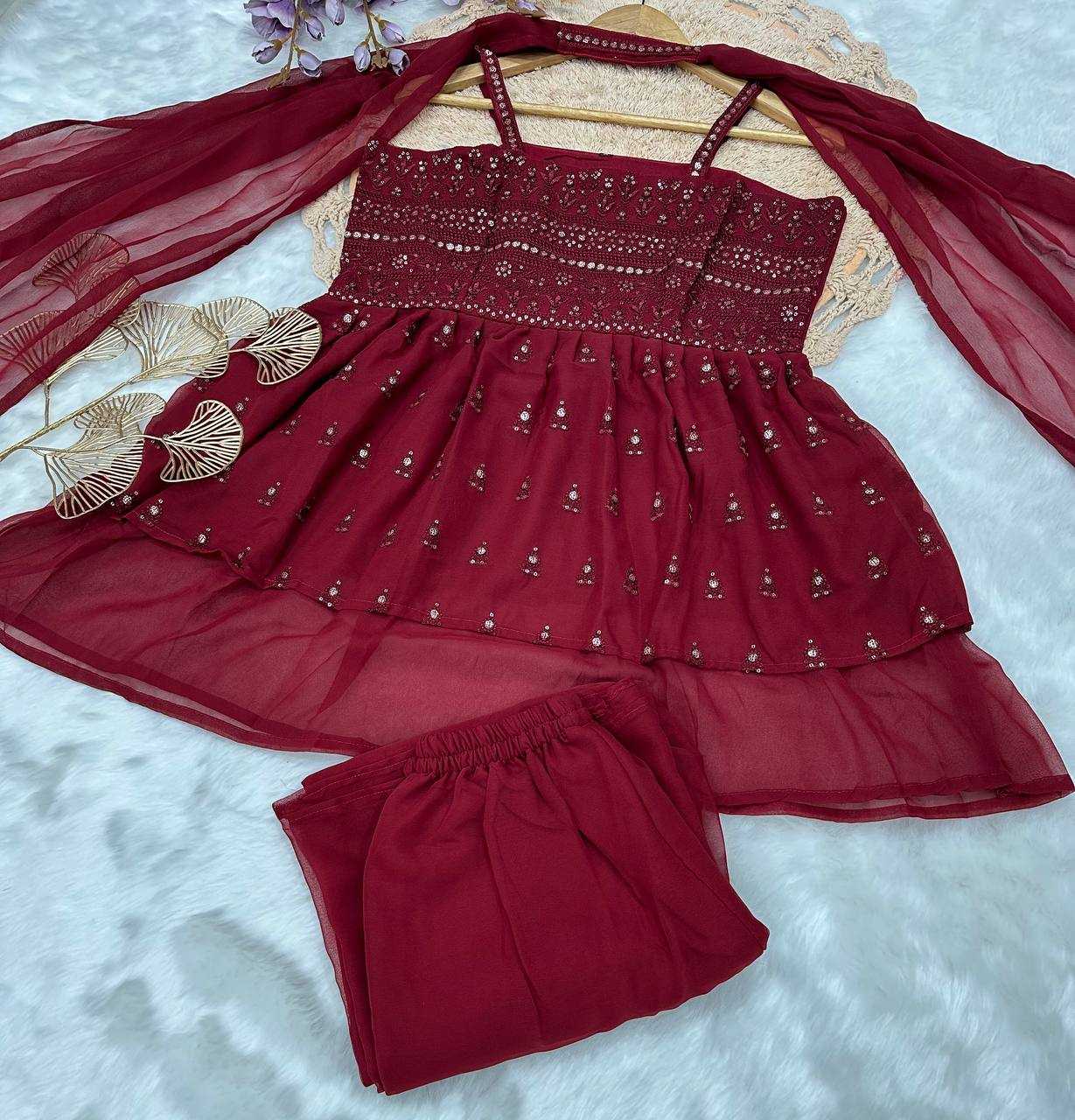 Ynf Faux Georgette KESH655 1006 Suits & Dresses Festive Collections Wholesale Party Wear Dresses Embroidered Dresses Georgette Dresses Manufacturer- Kapda Export