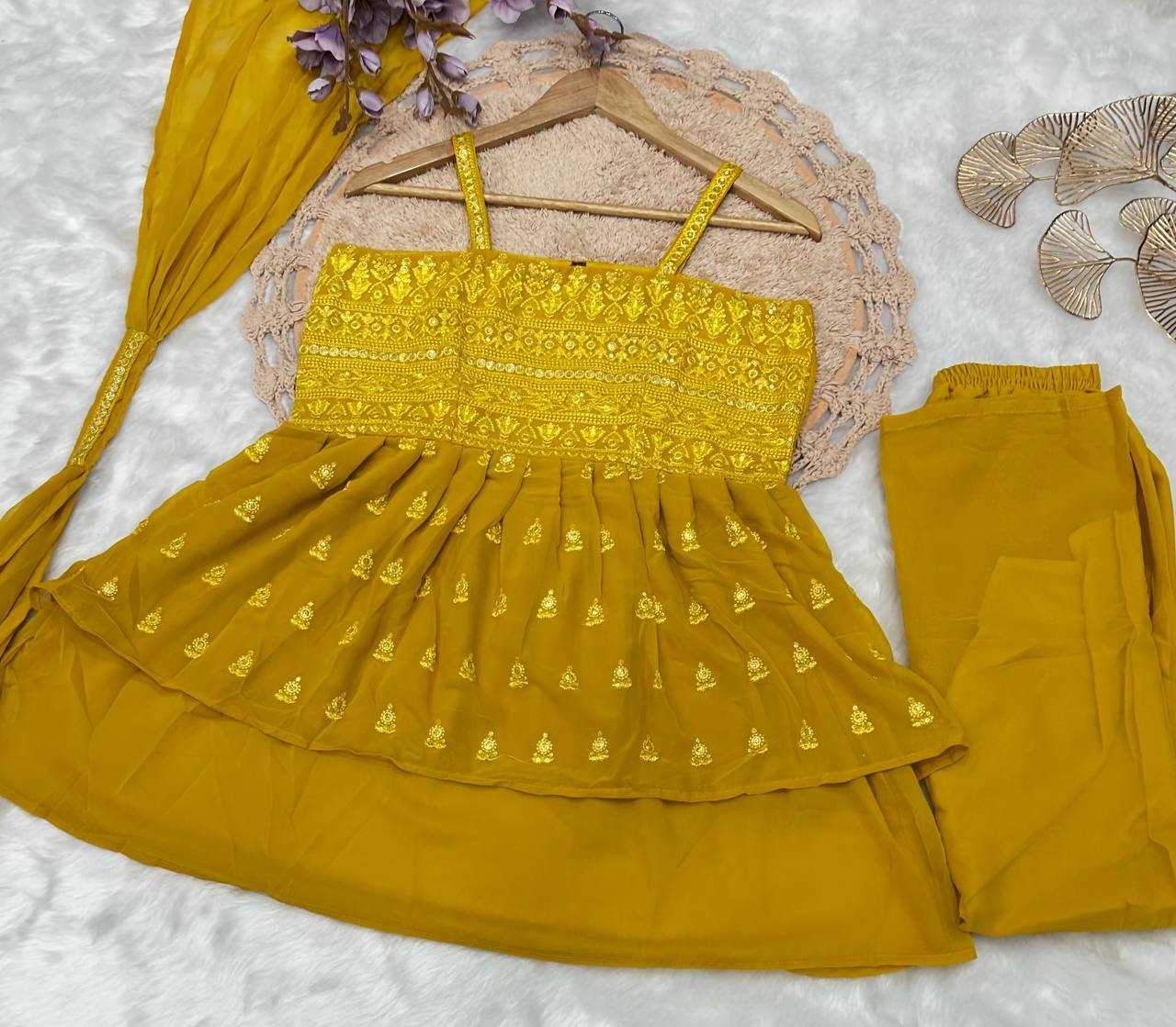 Ynf Faux Georgette KESH655 1006 Suits & Dresses Festive Collections Wholesale Party Wear Dresses Embroidered Dresses Georgette Dresses Manufacturer- Kapda Export