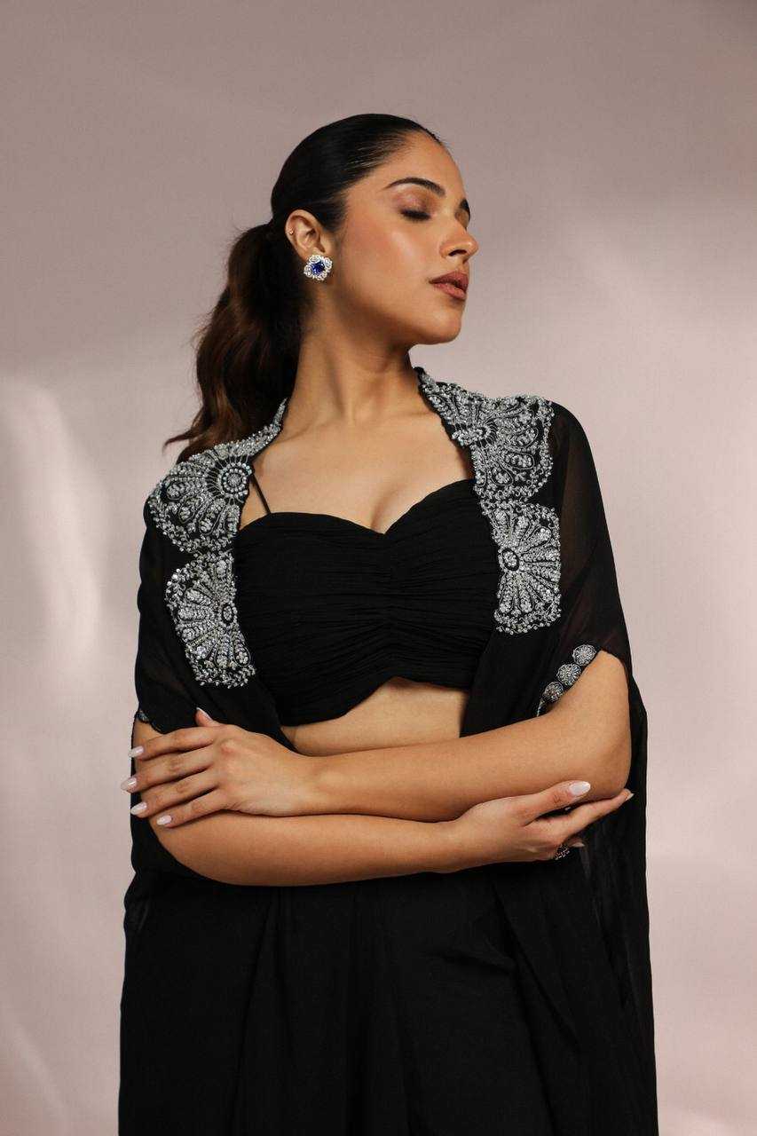 Ynf Faux Georgette KESH655 102(1) Suits & Dresses Western Wears Festive Collections Wholesale Indo Western Dresses Embroidered Dresses Georgette Dresses Manufacturer- Kapda Export