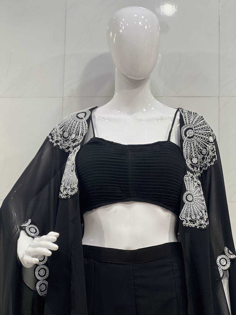 Ynf Faux Georgette KESH655 102(1) Suits & Dresses Western Wears Festive Collections Wholesale Indo Western Dresses Embroidered Dresses Georgette Dresses Manufacturer- Kapda Export